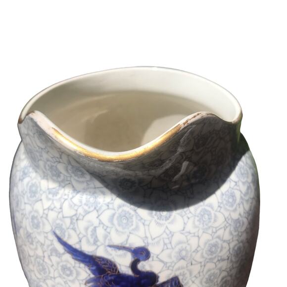 Antique 19th century Royal Worcester Bird Butterfly Gold Trim Pitcher - Picture 2 of 8